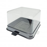 Коробка для пирожных квадратная с прозрачной крышкой 70*70*35мм уп 10шт