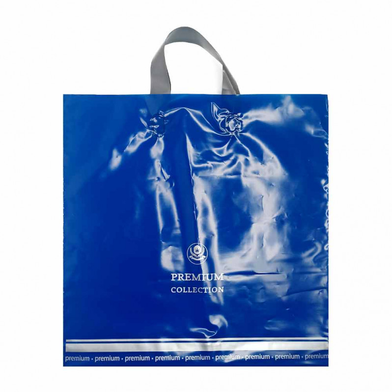 Пакет с петлевой ручкой Премиум коллекшн синий 40*40см 100мкм 25шт