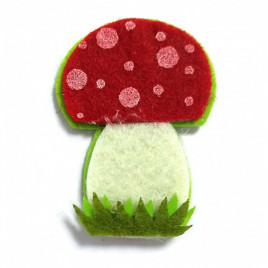 Декор из фетра Гриб на липучке размер 3,5*5см