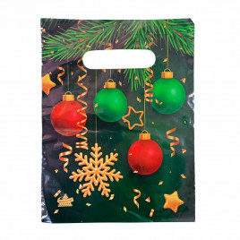 Пакет вырубной ПВД Зеленые и красные шары 19*25см 35 мкм 100шт