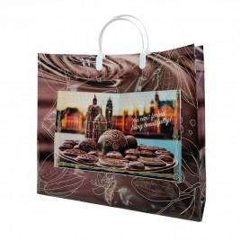 Сумка с пластмассовыми ручками многослойная с карманами Белая роза 37*34см