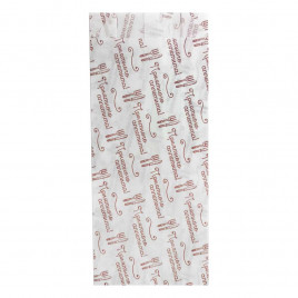 Пакет бумажный белый с печатью с плоским дном  размер 22*9*4см уп 10шт