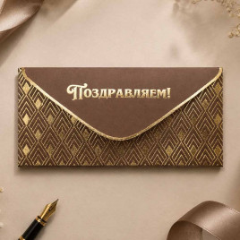 Конверт для денег Поздравляем! 8*16,5см арт 55360
