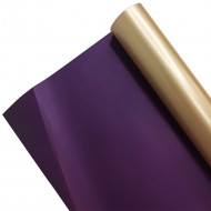 Пленка в рулоне матовая двухцветная золото фиолетовая размер 58см*10м 65мкм