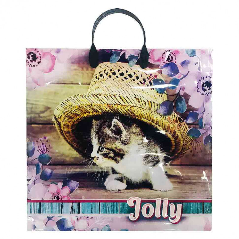 Пакет с пластмассовыми ручками 36*40см Jolly 10шт