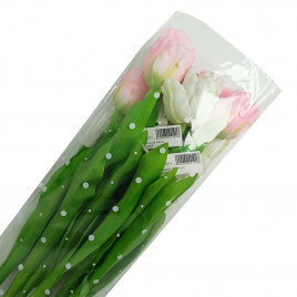 Конус прозрачный с рисунком Горох размер 21*80см уп 50шт