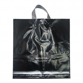 Пакет с петлевой ручкой Премиум коллекшн черный 40*40см 100мкм 25шт