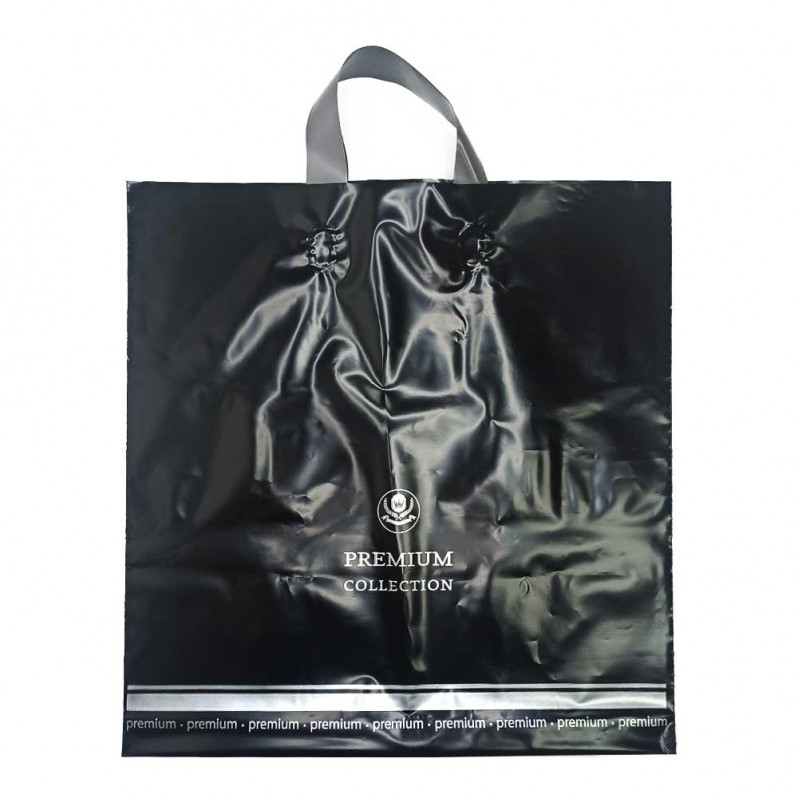 Пакет с петлевой ручкой Премиум коллекшн черный 40*40см 100мкм 25шт