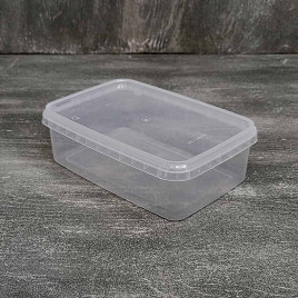 Баночка 1л прямоугольная с крышкой контрольный замок