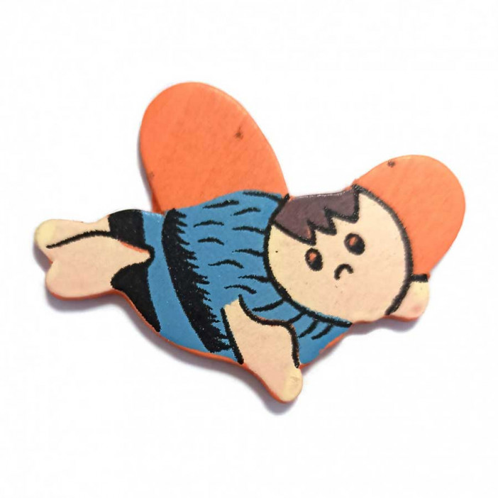 Декор деревянный Пчелка цветная на липучке размер 4см