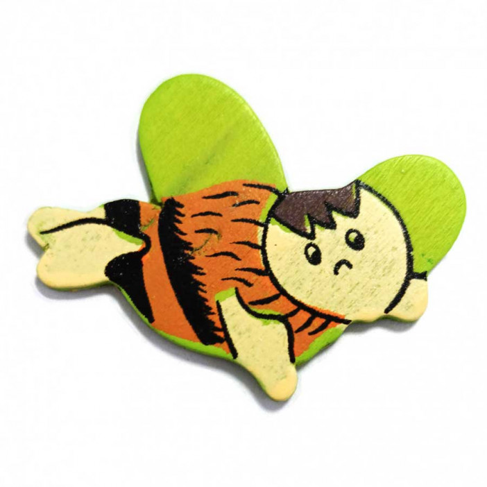 Декор деревянный Пчелка цветная на липучке размер 4см