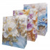 Пакет ЛЮКС Цветы с блестками размер 12*15*7см