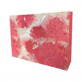 Пакет ЛЮКС Цветы с блеском размер 53*44*15см