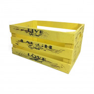 Ящик декоративный LIVE LAUGH желтый в 3-х размерах