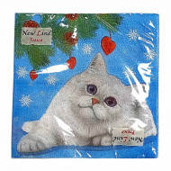Салфетки бумажные Котик 33*33см 2-х слойные 20шт