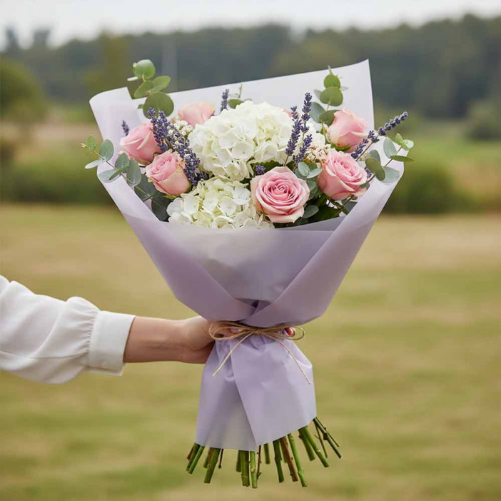 Пленка в рулоне Лак пастель сиреневая размер 59см 180гр