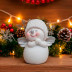 Снеговик ангел декоративный с блеском H-7,5см