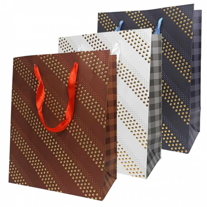 Пакет ЛЮКС Клепки золотые размер 18*23*10см