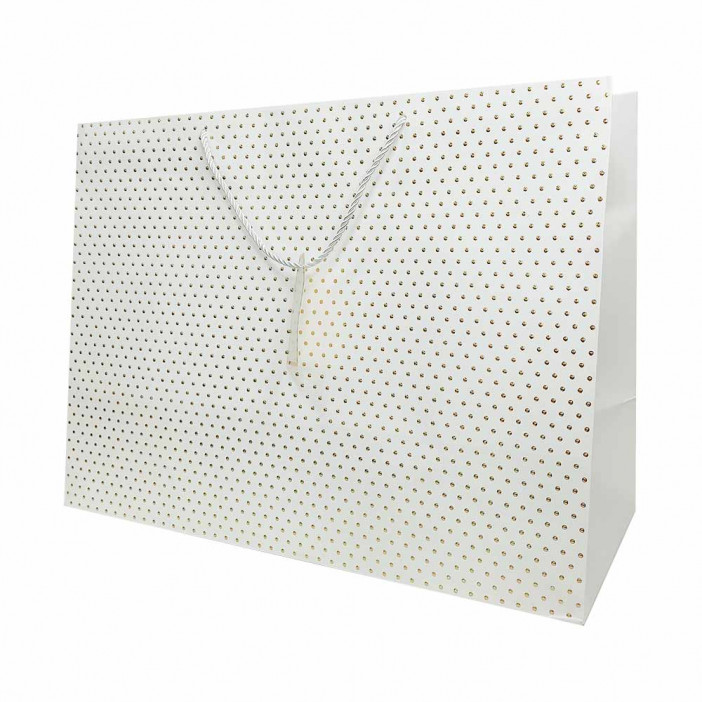 Пакет ЛЮКС Золотые точки размер 54*40*24см