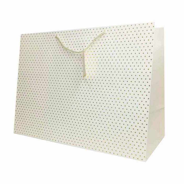 Пакет ЛЮКС Золотые точки размер 54*40*24см
