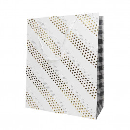 Пакет ЛЮКС Клепки золотые размер 26*32*12см