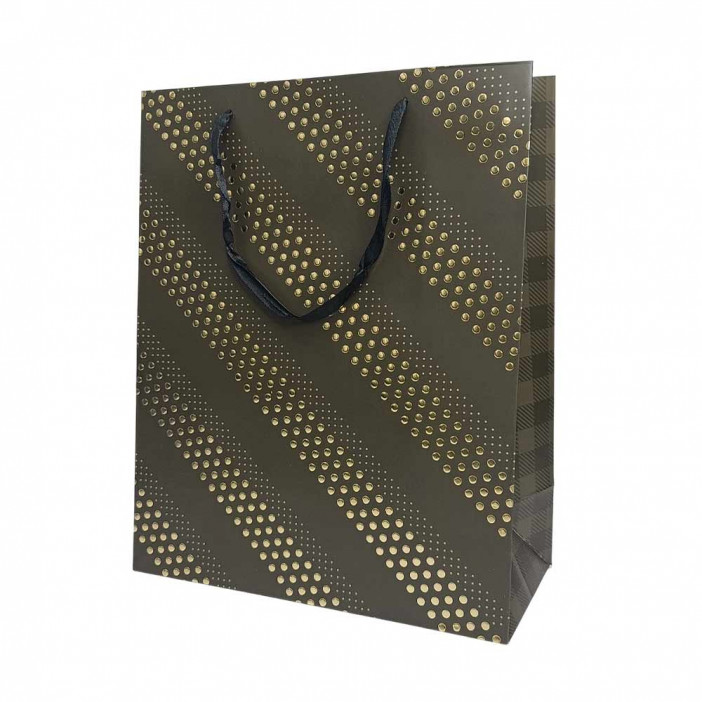 Пакет ЛЮКС Клепки золотые размер 26*32*12см