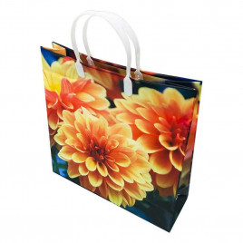 Пакет сумка размер 30*30см Оранжевые герберы