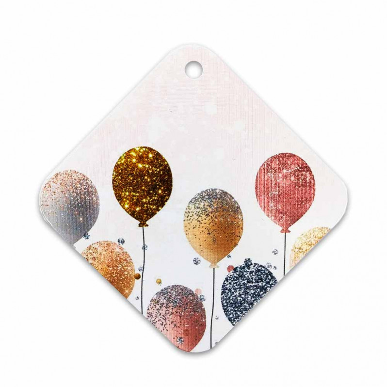 Мини-бирка картонная Шарики 5,5*5,5см