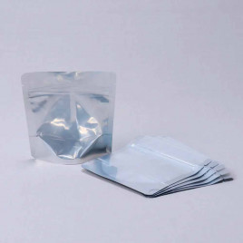 Дой-пак серебро с прозрачной стенкой c замком zip-lock 130*130+(35+35) уп 10шт