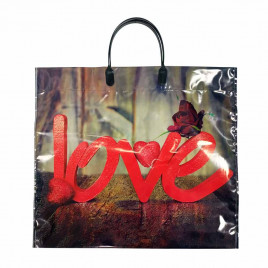 Пакет с пластмассовыми ручками 36*40см LOVE 10шт