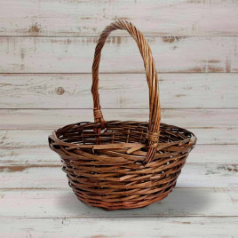 Корзина круглая коричневая ива в 3-х размерах