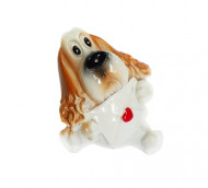 Фигура керамическая Собака с сердцем размер 5*4*5см