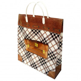 Сумка с пластмассовыми ручками многослойная Эталон 37*34см