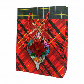 Пакет ЛЮКС НГ Клетка с голографическим эффектом размер 18*23*10см