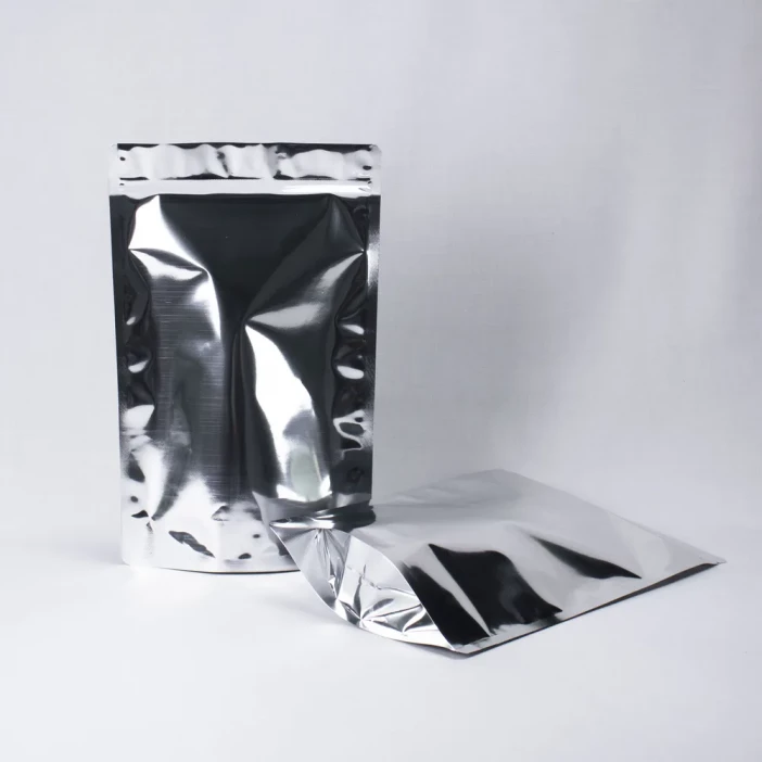 Дой-пак металл серебро с замком zip-lock 210*330мм (40+40) уп 10шт