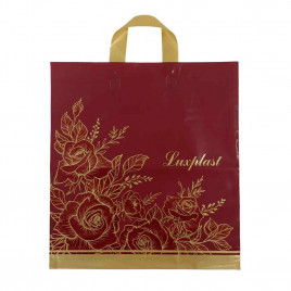 Пакет с петлевой ручкой Розы бордо 40*40см 100мкм 25шт