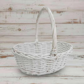 Корзина овальная белая ива в 2-х размерах