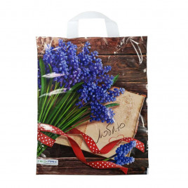 Пакет с петлевой ручкой Люблю 28*34см 60мкм 50шт