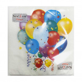 Салфетки бумажные с рисунком Веселый праздник 33*33см 2-х слойные 20шт