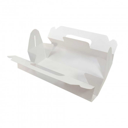 Коробка для пирожного и выпечки Fupeco HandBox с ручкой белая размер 275*90*70мм уп 10шт