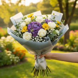 Пленка в рулоне матовая Полосы небесная размер 58см*5м