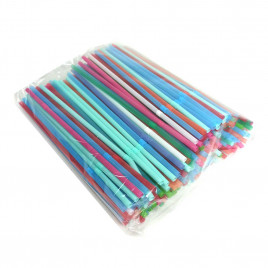Трубочки для коктейля 5*210 цветные с изгибом 250шт