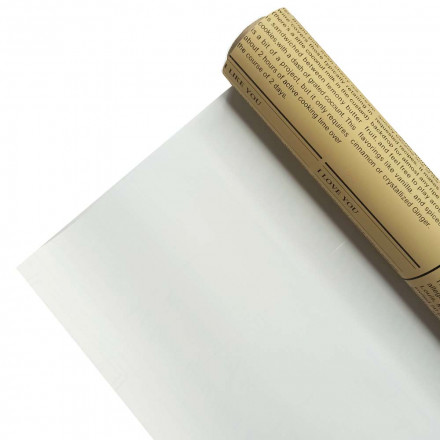Пленка в рулоне матовая Газета двухцветная крафт белая размер 58см*10м 65мкм