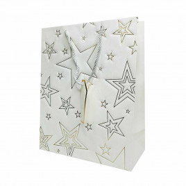 Пакет ЛЮКС Звезды золотые размер 26*32*12см