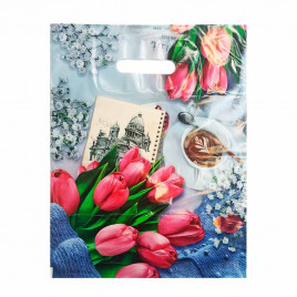 Пакет с вырубной ручкой Романтика ПНД 30*40см 40мкм 50шт