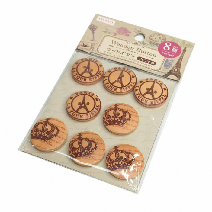 Пуговицы деревянные декоративные натуральные диаметр 2,5см