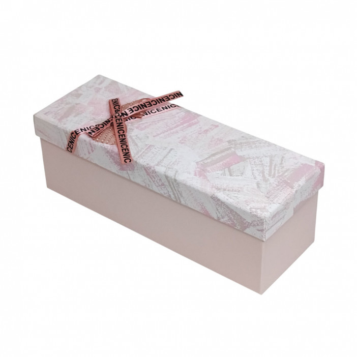 Коробка прямоугольная с бантиком узкая размер 23*9*9см