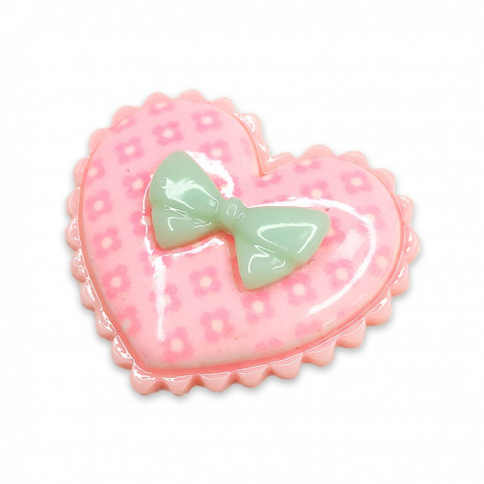 Декор из пластика Сердечки цветные размер 3*2,5см 