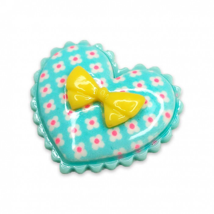 Декор из пластика Сердечки цветные размер 3*2,5см 