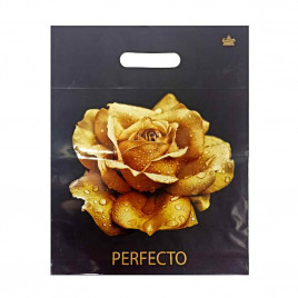 Пакет с вырубной ручкой Perfecto Роза бежевая 30*37см 90мкм 50шт